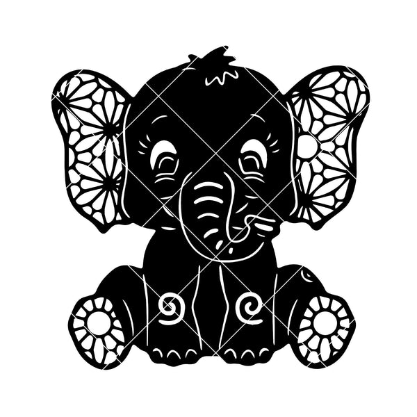 Download Baby Elephant Digital Cut Files Svg Dxf Eps Png Cricut Vector Dig Doranstars