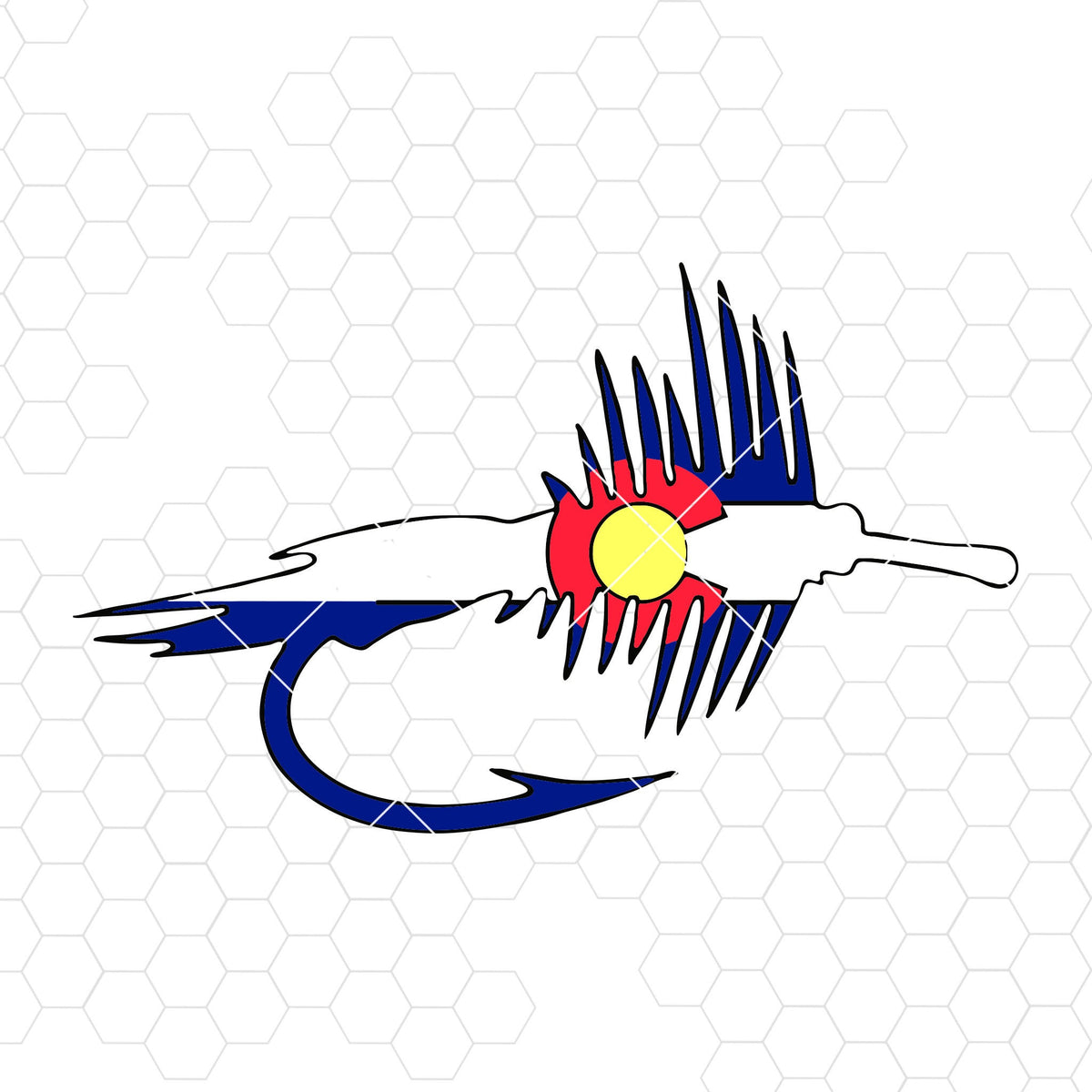 Download Colorado Flag Fly Fishing Lure Digital Cut Files Svg, Dxf, Eps, Png, C - DoranStars