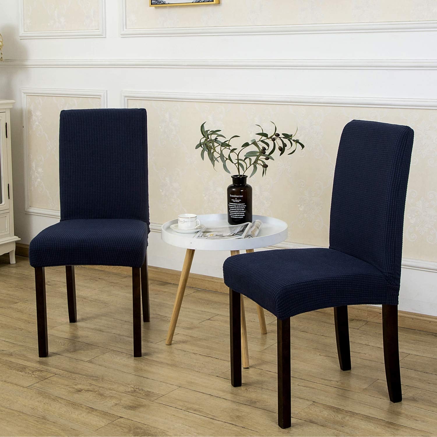 navy blue dining room chair covers