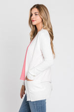 Effortless Classic Open Cardigan- Off White - Bleu Chic Boutique