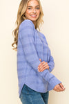 Crewneck Textured Pullover-Periwinkle - Bleu Chic Boutique