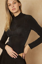 Longsleeve Turtleneck Bodysuit- Black - Bleu Chic Boutique