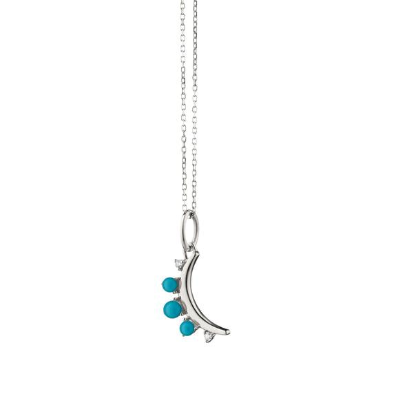 December Turquoise  Moon  Birthstone Necklace