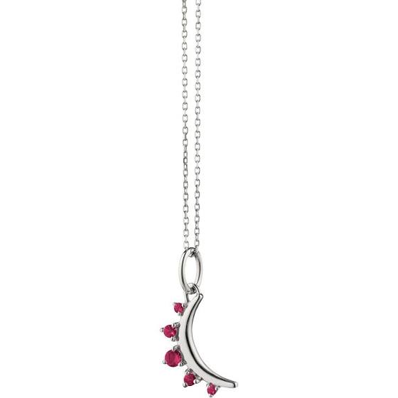 July Ruby  Moon  Birthstone Necklace
