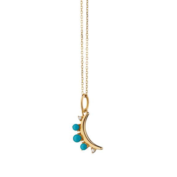 December Turquoise  Moon  Birthstone Necklace