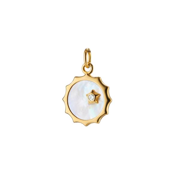 Mother of Pearl Sun and Star Charm