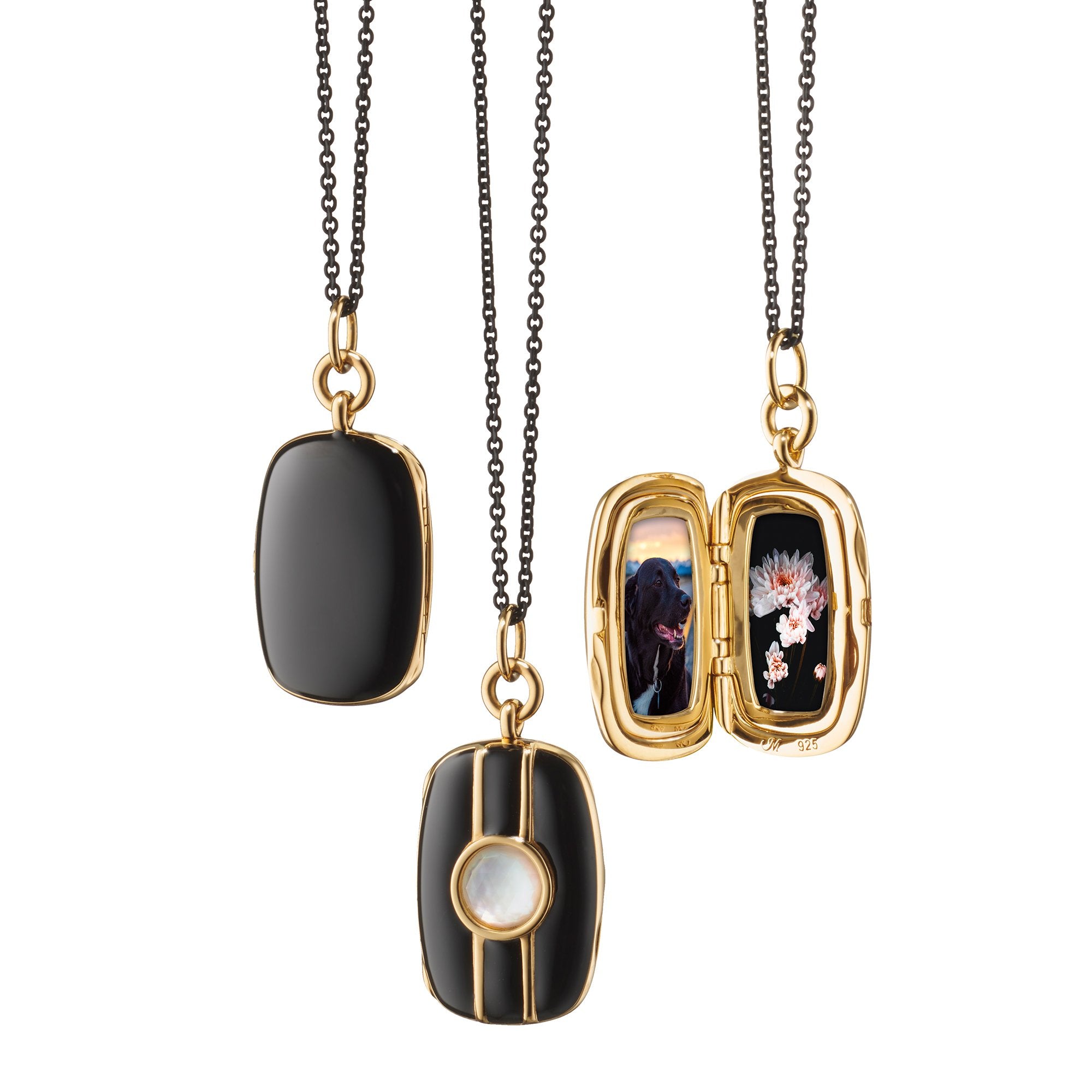 Black Enamel Vermeil & Rock Crystal Locket