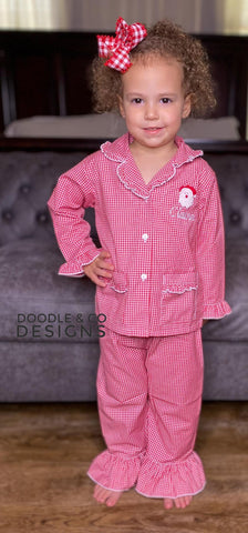 Sweet Dreams  Red Stripe Night Gown - Threadfare Children's Boutique