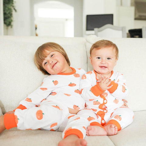 Pumpkin Butt flap Fall Thanksgiving Pajamas with Name for Girls and Bo –  Doodle and Co