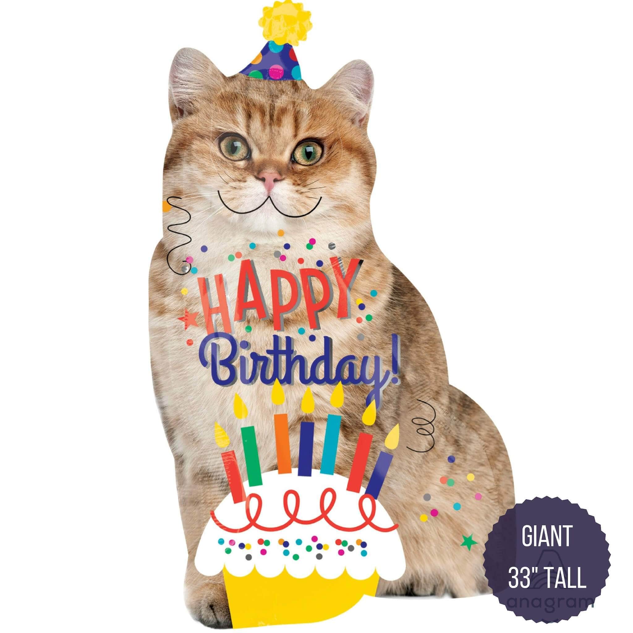 Cat Happy Birthday Giant 33 Balloon Instaballoons