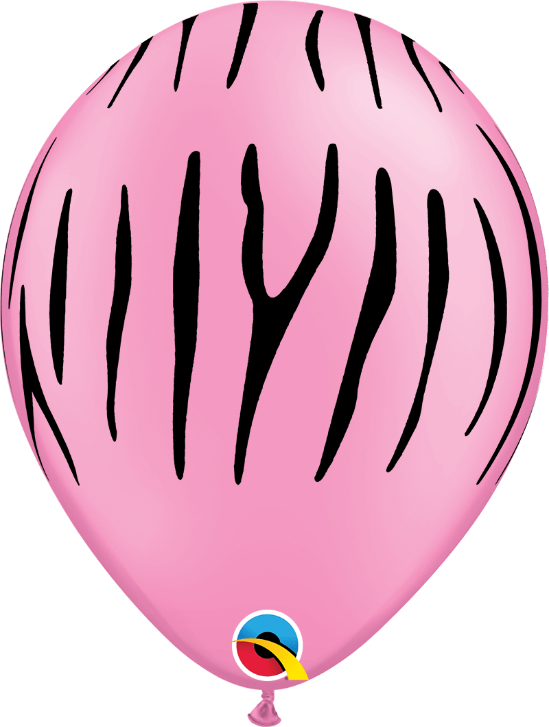 11 Zebra Stripe Latex Balloons Neon Pink 100 Count Instaballoons
