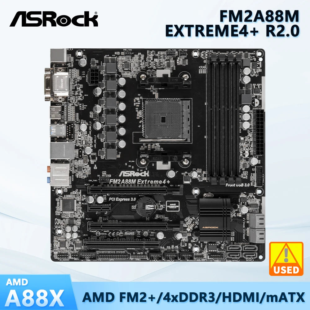 ASROCK FM2A88M EXTREME4+ R2.0 Motherboards Socket FM2 FM2+ AMD A88X A88 DDR3 64GB support AD7800 AD680 AD865 AD6300 Micro ATX Fully Tested Free Shipping