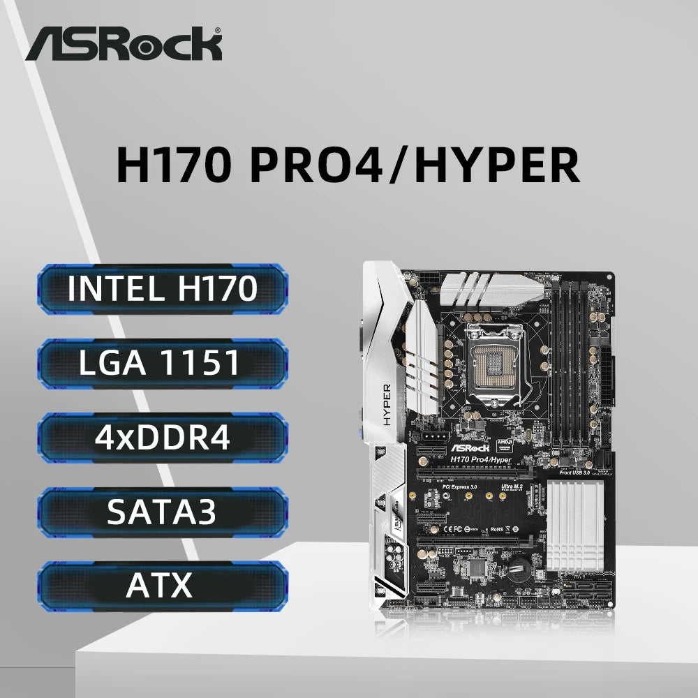 ASUS H170 PRO4/HYPER Motherboard Support i7-7700 6700K i5-7600 6500 i3-7320 6300 CPU LGA 1151 4xDDR4 Intel H170 M.2 NVME ATX Free Fast Shipping