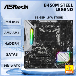 ASRock B450M STEEL LEGEND Motherboard AMD B450 AM4 DDR4 3200+(OC) 64GB support 5600 1600 4700G 4300 3900 5500 CPU HDMI DP ATX Good Condition Fully Tested Free Shipping - StoneTaskin