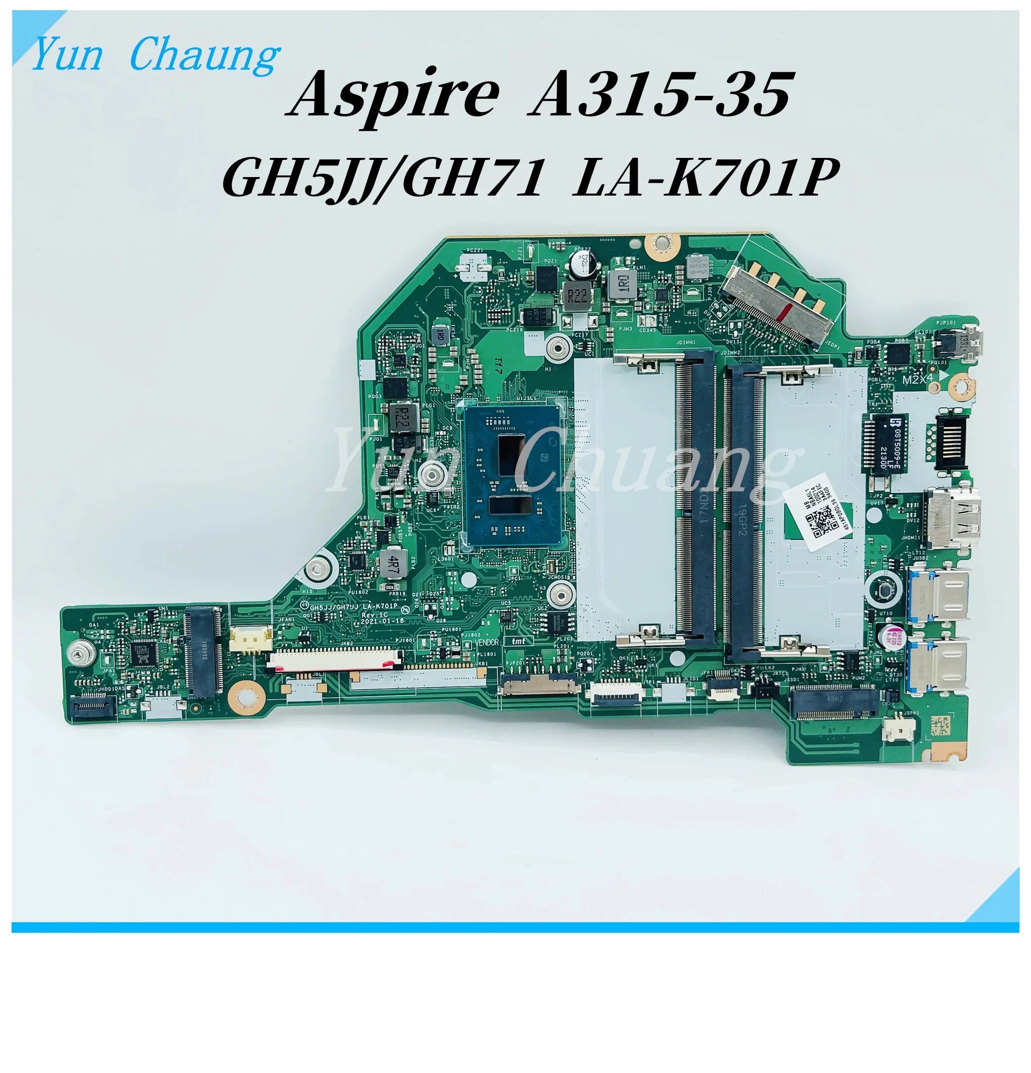 NBA6L11002 GH5JJ GH711 LA-K701P Mainboard For Acer Aspire A315-35  A115-32 Extensa 215-32 N20C5 laptop motherboard With CPU DDR4