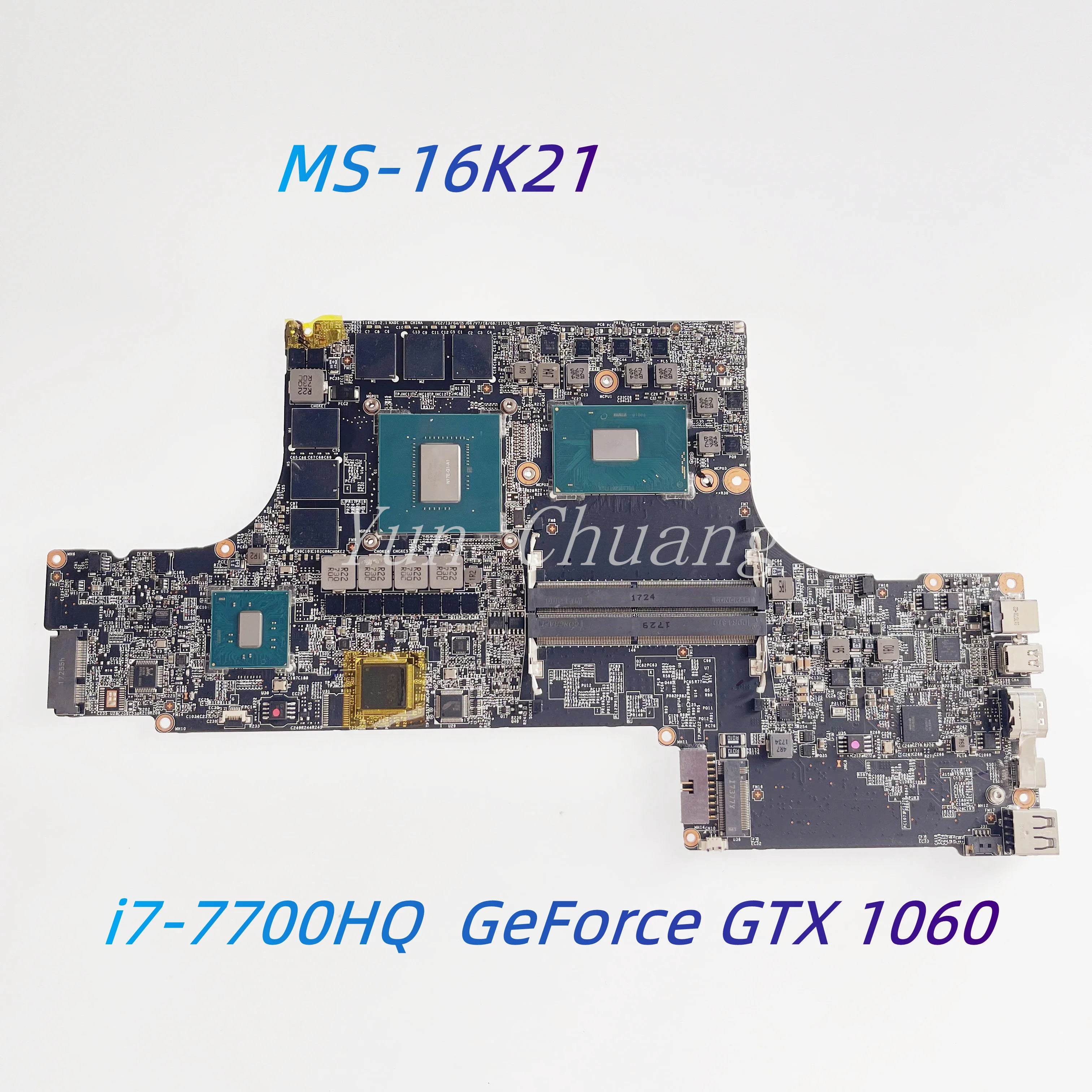 MS-16K21 Mainboard For MSI GS73VR GS63VR WS63 WS63VR MS-16K2 laptop motherboard With i7-7700HQ CPU+GTX1060 DDR4 100% Work