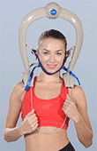 Cervical Traction Device on a young woman