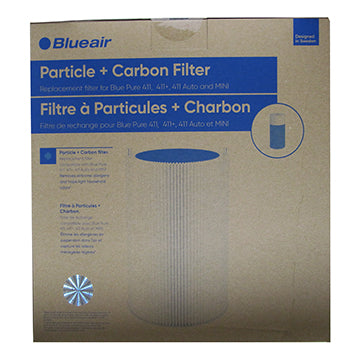 New packaging for Blue Pure 411 particle + carbon filter