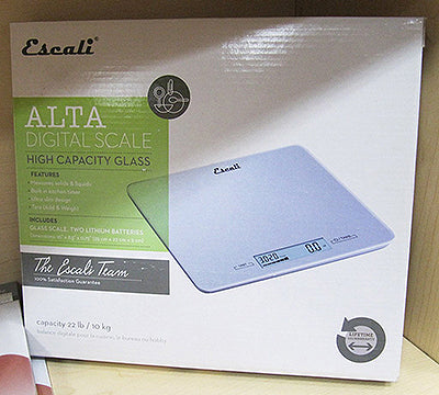 Alta High Capacity Glass Digital Scale on diplay in box