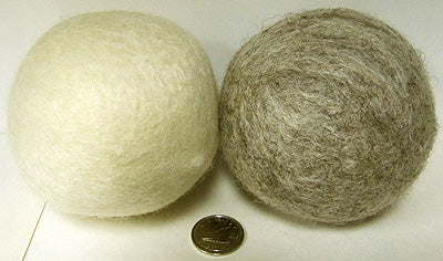 Individual White and Grey Pure Wool Dryer Balls