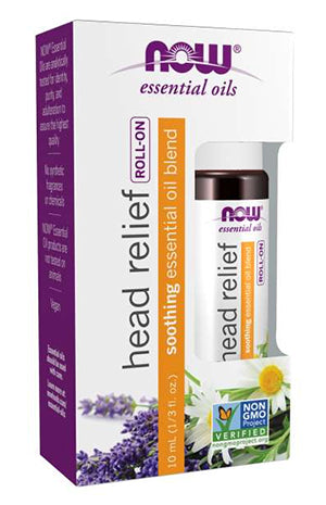 NOW Head Relief roll-on topical esssential oil blend