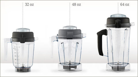 three Vitamix container sizes