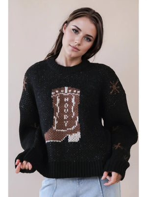 Boot Scoot Knit Sweater - www.DetourDarlins.com