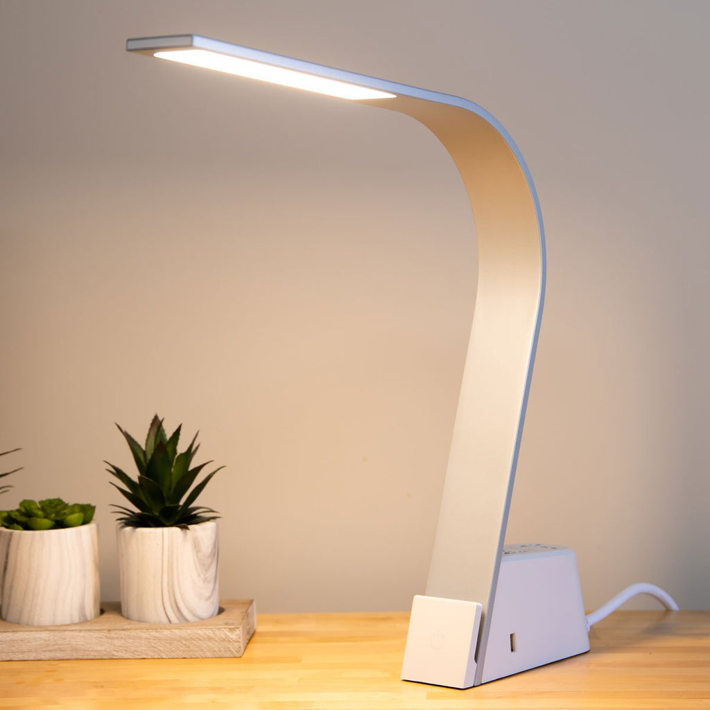 Brooklyn LED Task Light - with USB and C ports, plus two Universal AC plugins – LUX LED Lighting