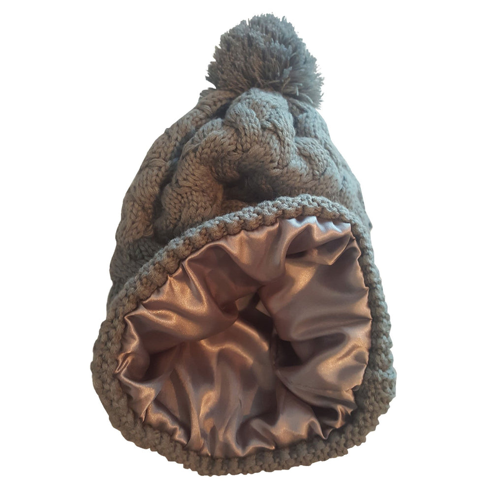 Satin Lined Pom Pom Hat