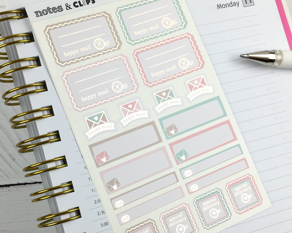 Happy Mail Stickers - Planner and Bullet Journal Stickers