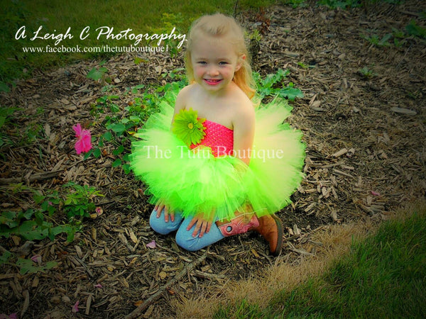 green tutu dress girl