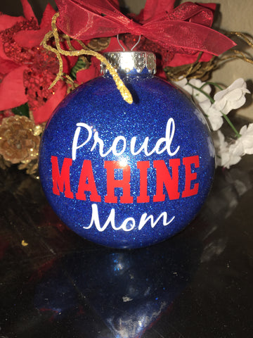 Proud Marine Mom Christmas Ornament Bulb, Tree Decor, Gift USA ...