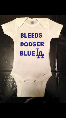 Dodgers Personalized Newborn Royal Blue Onesie