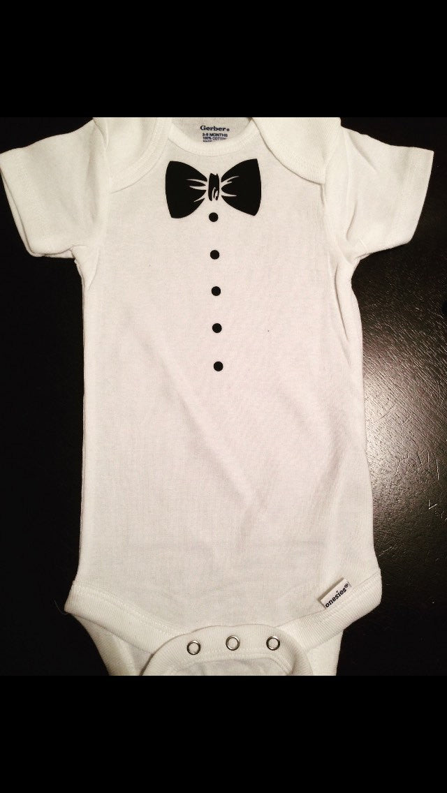 baby boy bow tie onesie