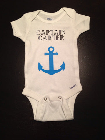 Nautical Onesie Decorating Kit/ Navy & Red/ Personalized Sign