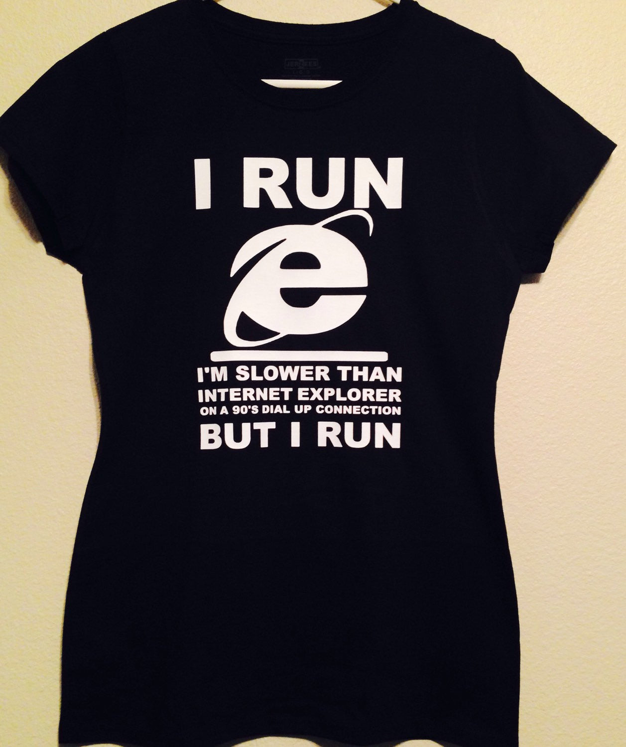 Women's Funny Shirt, I RUN slow but I RUN, Internet, 90's, Exercise Wo ...