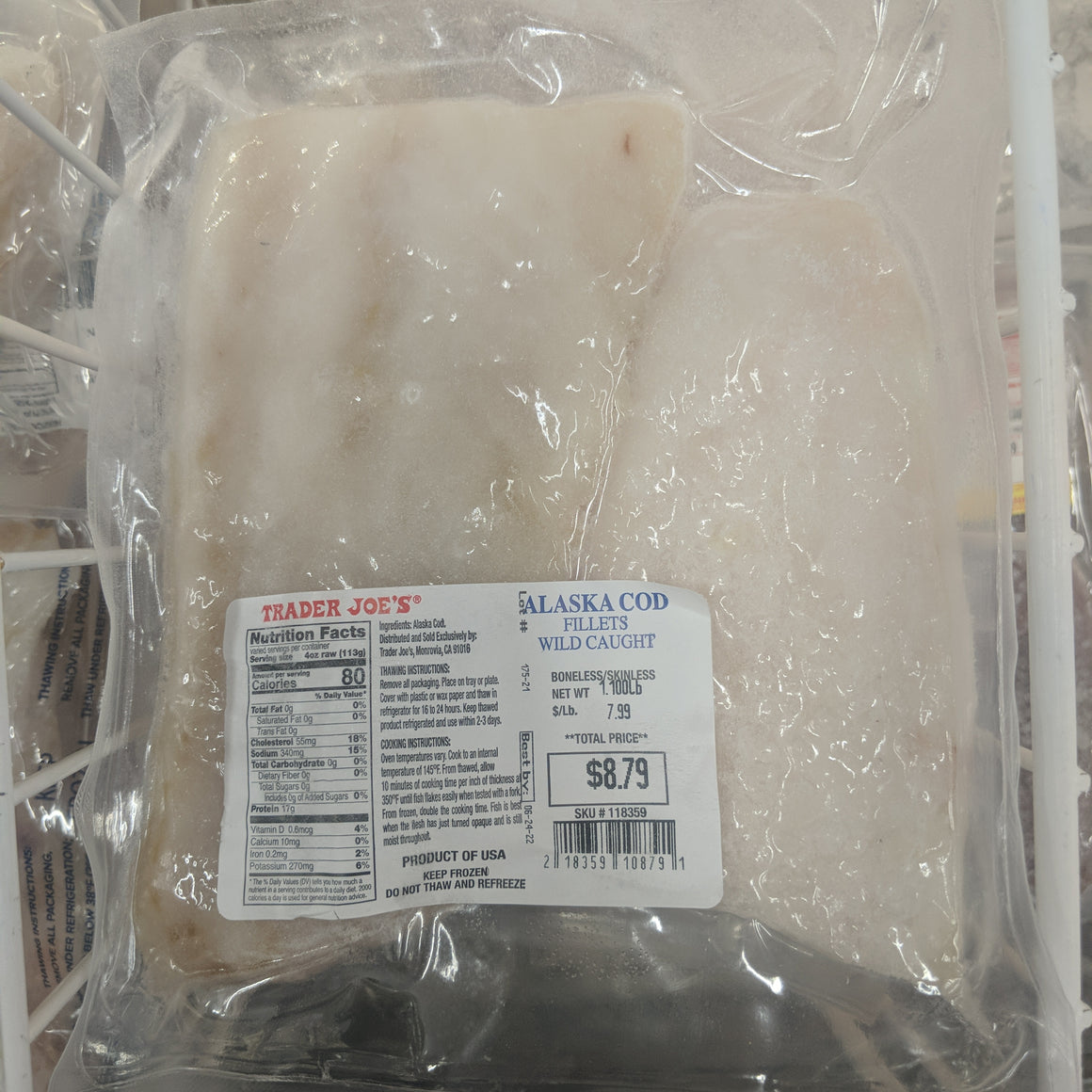 Trader Joes Wild Alaskan Cod Fillets Frozen Well Get The Food 2917