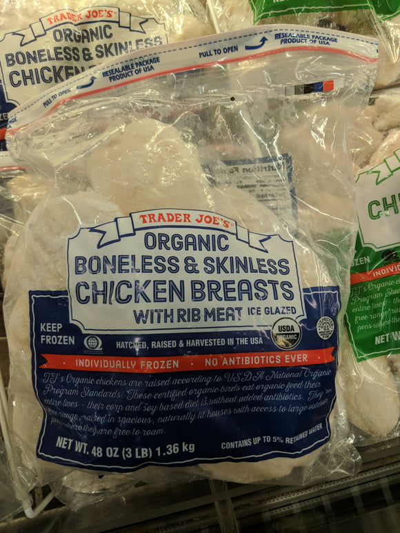 Trader Joe's Organic Chicken Boneless and Skinless Breasts (Frozen, 3 ...