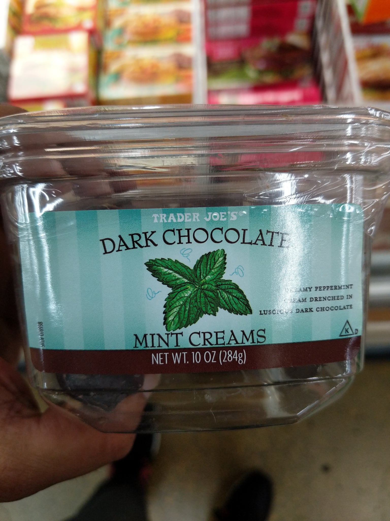 Trader Joes Dark Chocolate Mint Creams Dreamy Peppermint Cream Drenc Well Get The Food 2904