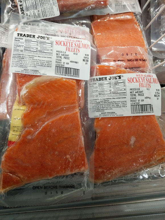 Trader Joes Wild Alaskan Sockeye Salmon Fillets Frozen Well Get The Food 8674