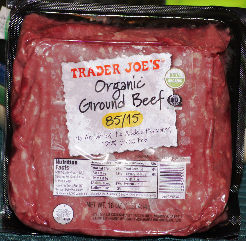 Trader Joe's Organic 85/15 Grass Fed Ground Beef We'll