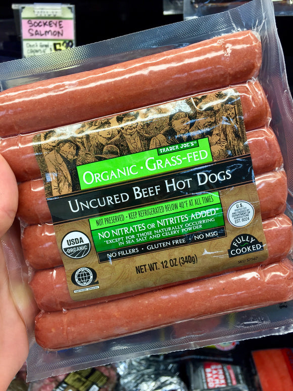 Trader Joe's Organic Grass Fed Uncured Beef Hot Dogs – We'll Get The Food