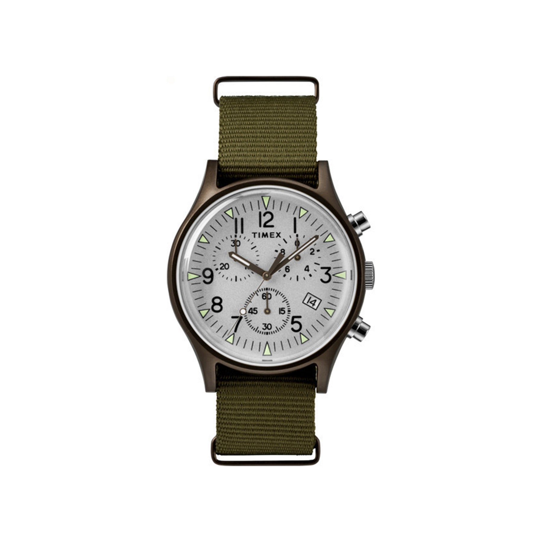 MK1 Chronograph 40mm Timex Watch - Olive Nylon Strap | Peninsulas
