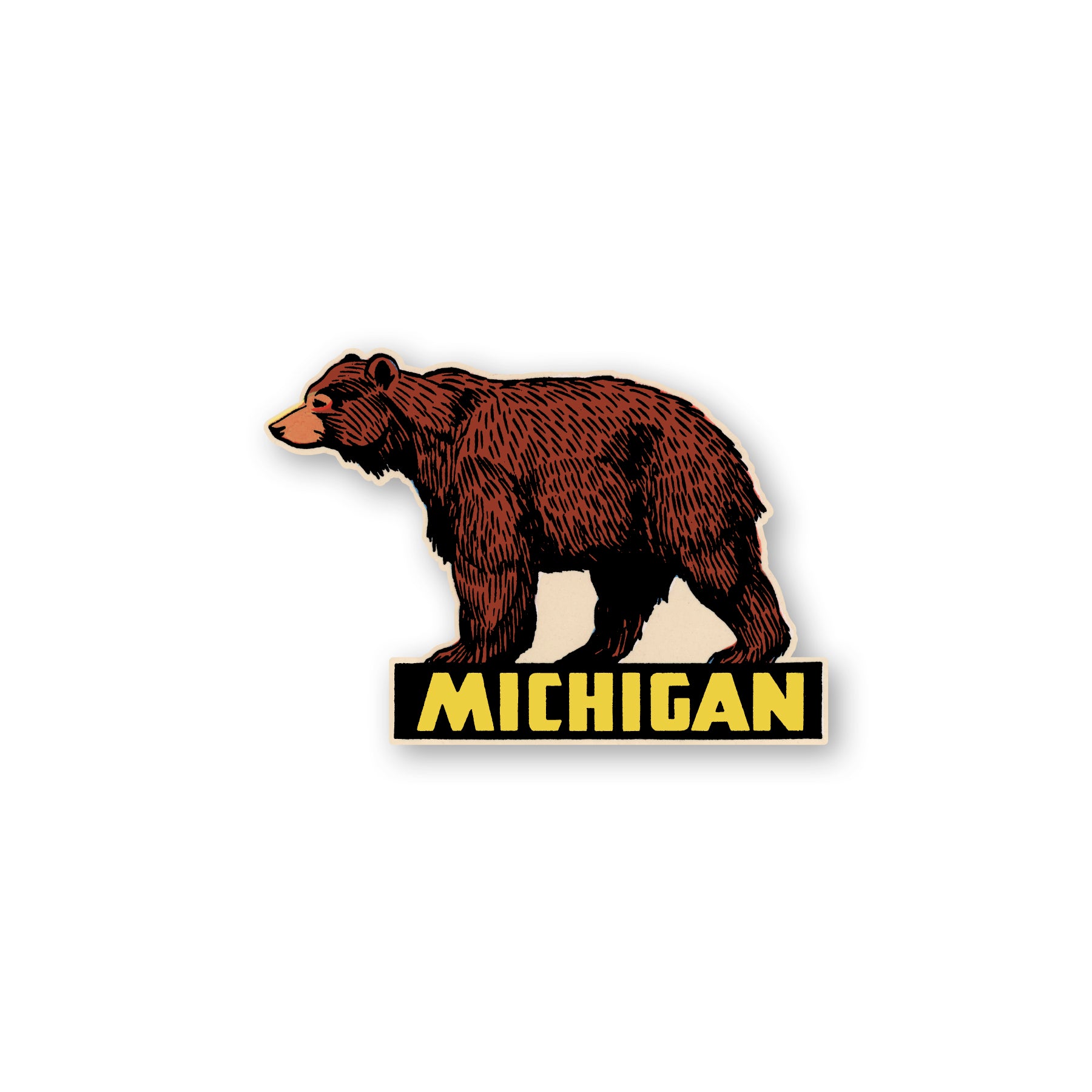 Michigan Bear Sticker Peninsulas