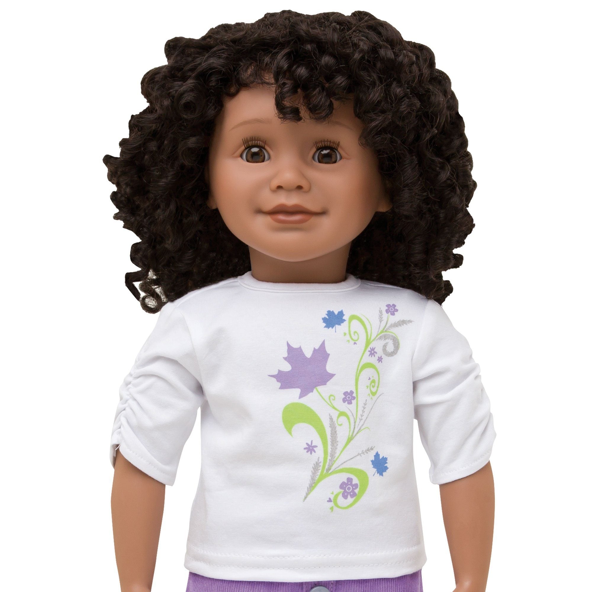 Kmf11 Maplelea Friend With Short Curly Black Brown Hair Medium Dark Skin Brown Eyes