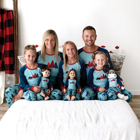Blue Spruce PJs for Dolls : 18 Inch Dolls can match the whole family!