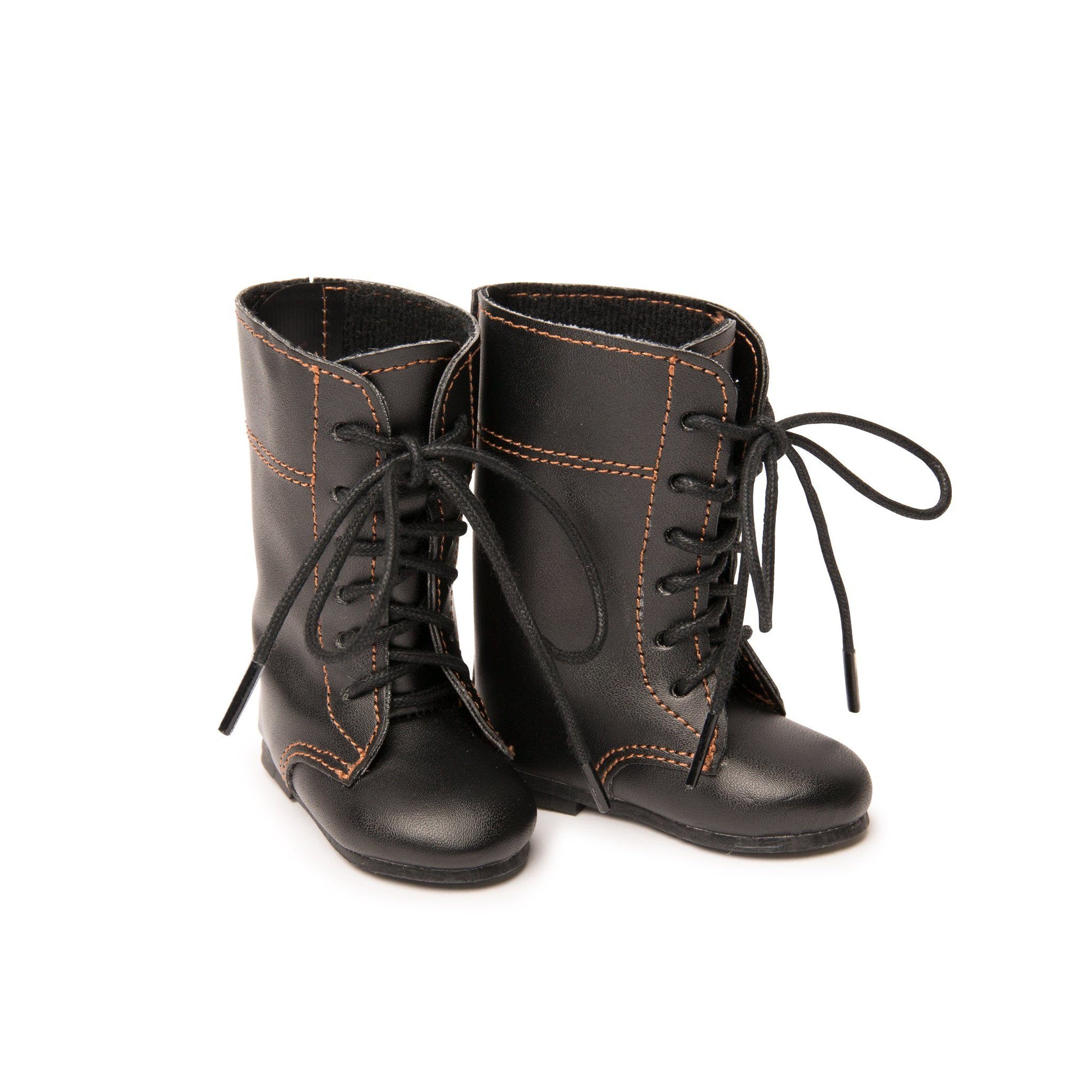 black tall lace up boots