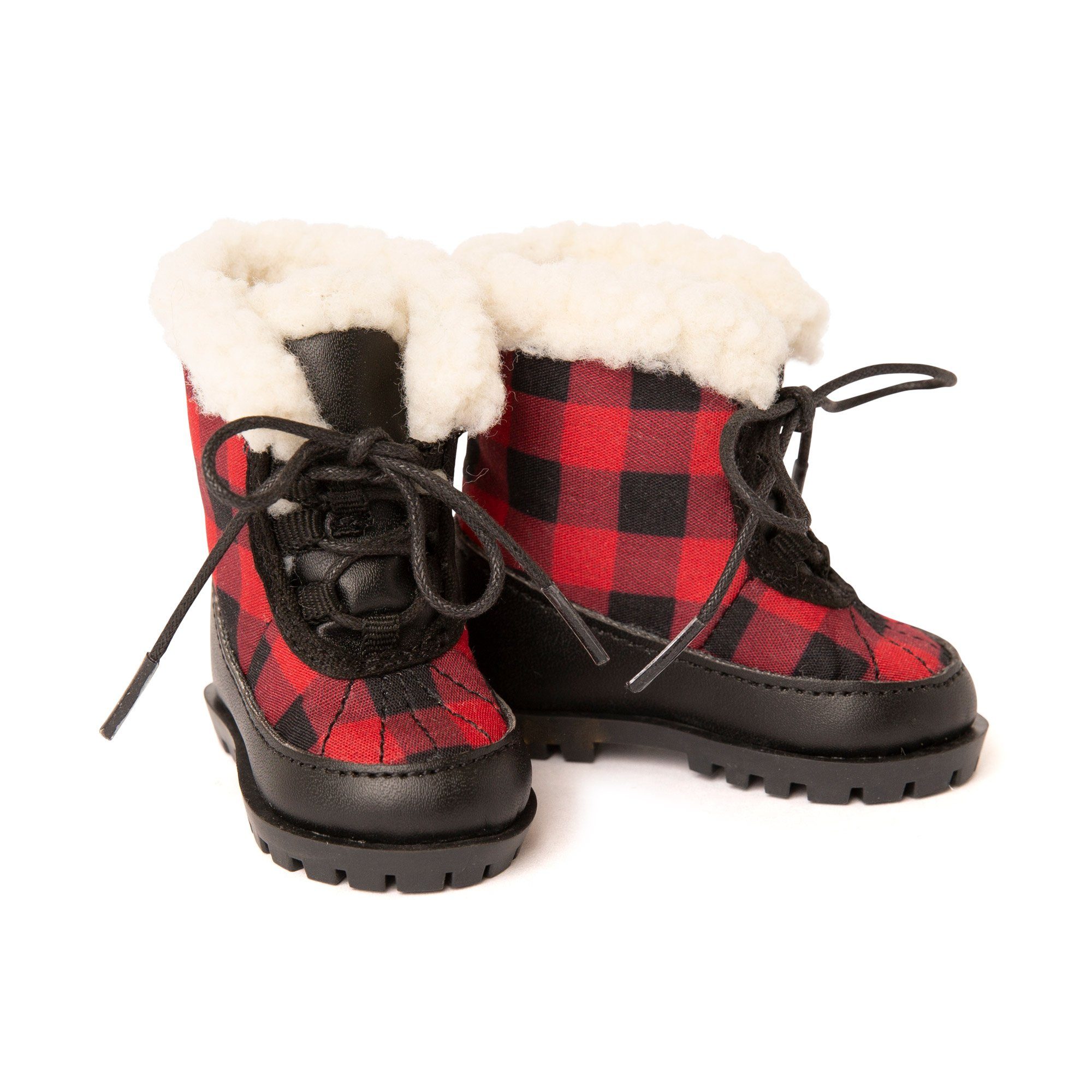 red black plaid boots