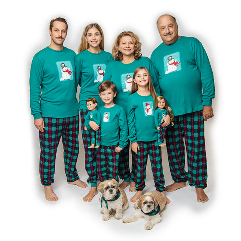 Family Christmas Pajamas PJS Matching Set Adult Kids Baby Pet Dog & Doll  Cotton