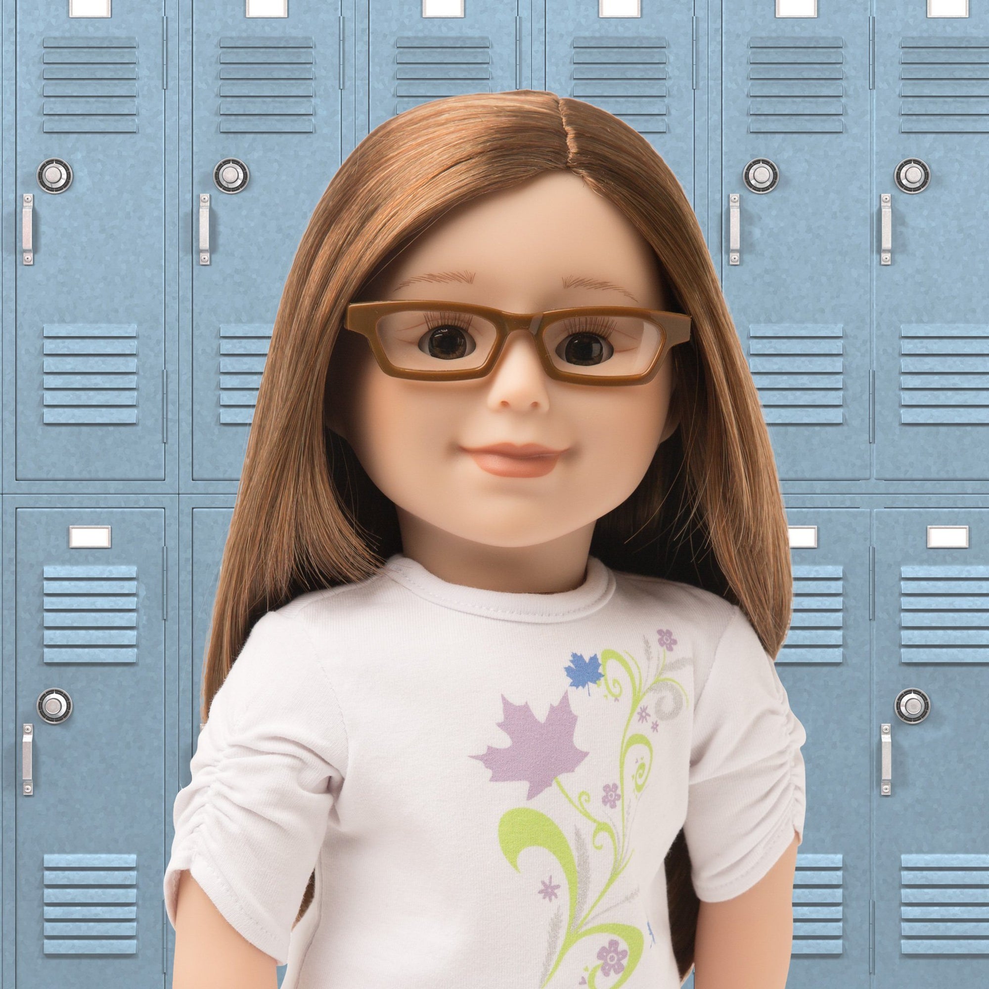 soft doll with glasses